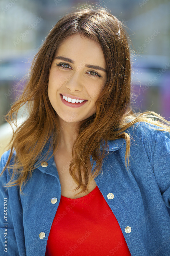 Portrait close up of young beautiful brunette girl Portrait close up of young beautiful brunette girl