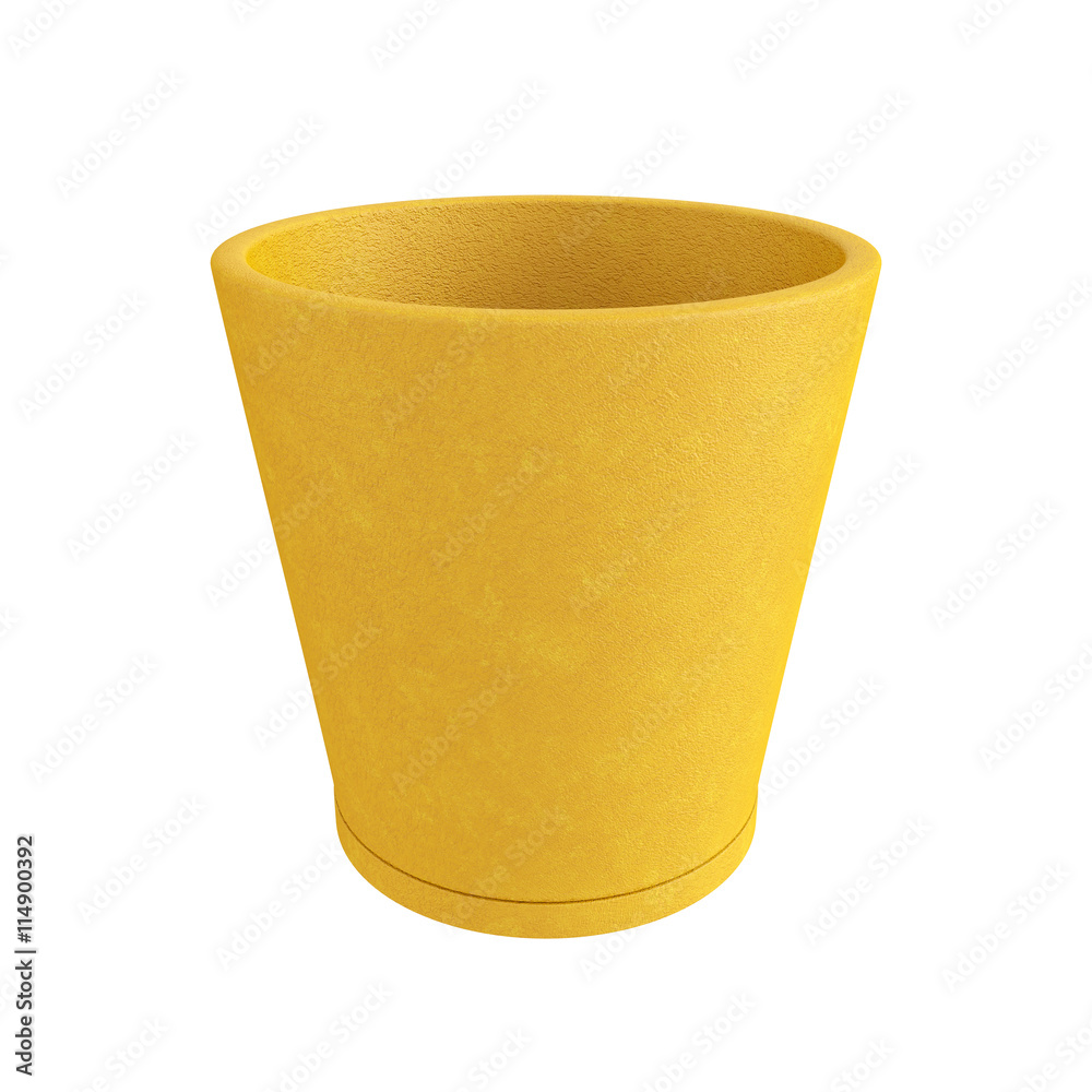 Terracotta Pot Isolated on White Background, 3D rendering Stock