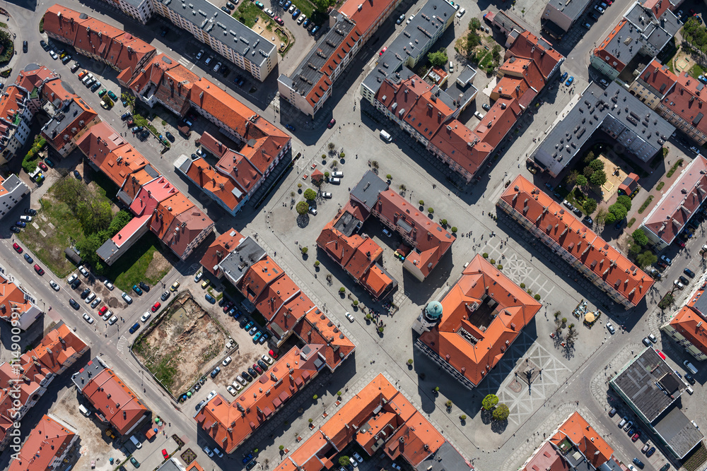 Fototapeta premium aerial view of Olesnica city