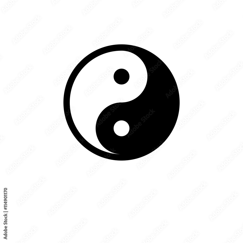 Vector icon Yin Yang symbol. Flat design and space for your text. Illustration. Vector icon Yin Yang symbol. Flat design and space for your text. Illustration.