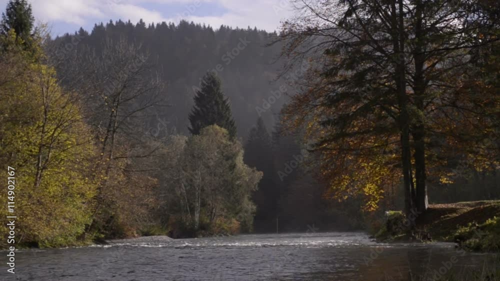 Sava-Bohinjka river. Slovenia. Triglav National Park. The mountains. Autumn Sava-Bohinjka river. Slovenia. Triglav National Park. The mountains. Autumn