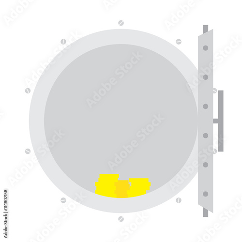 Illustration od economy crysis. Empty safe.