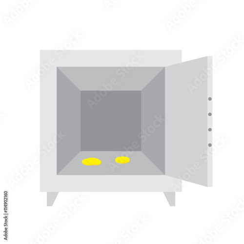 Illustration od economy crysis. Empty safe.