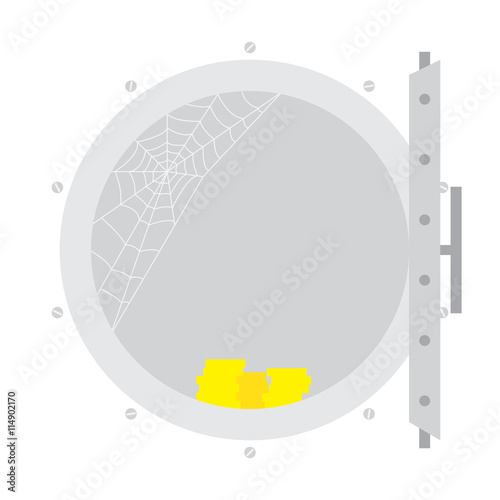 Illustration od economy crysis. Empty safe.