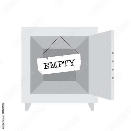 Illustration od economy crysis. Empty safe.