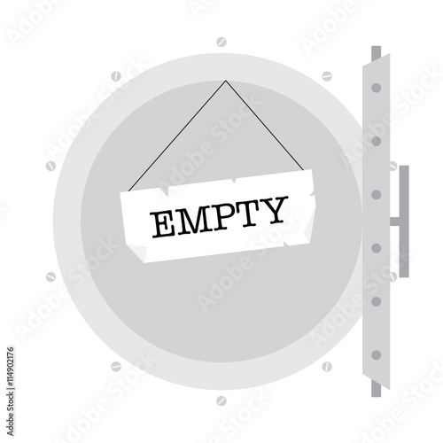 Illustration od economy crysis. Empty safe.