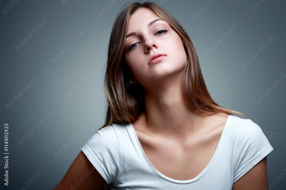 Beautiful blond woman with trendy look Beautiful blond woman with trendy look