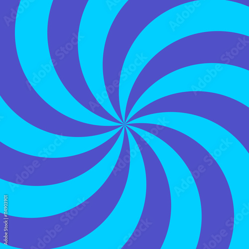 Retro blue and light blue spiral sunburst