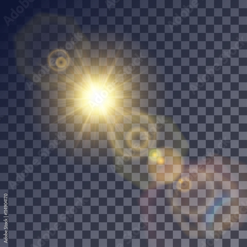 Shining vector sun with colorful effects