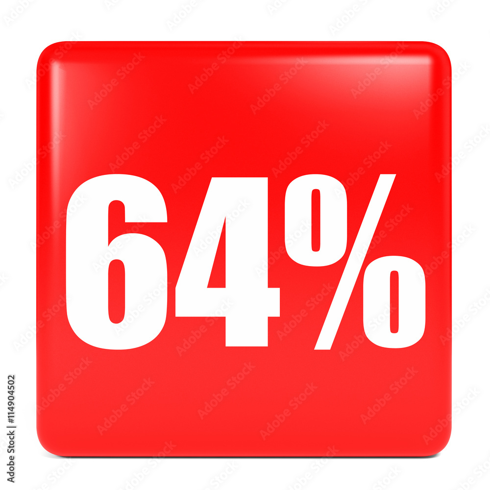 Discount 64 percent off. 3D illustration. Discount 64 percent off. 3D illustration.