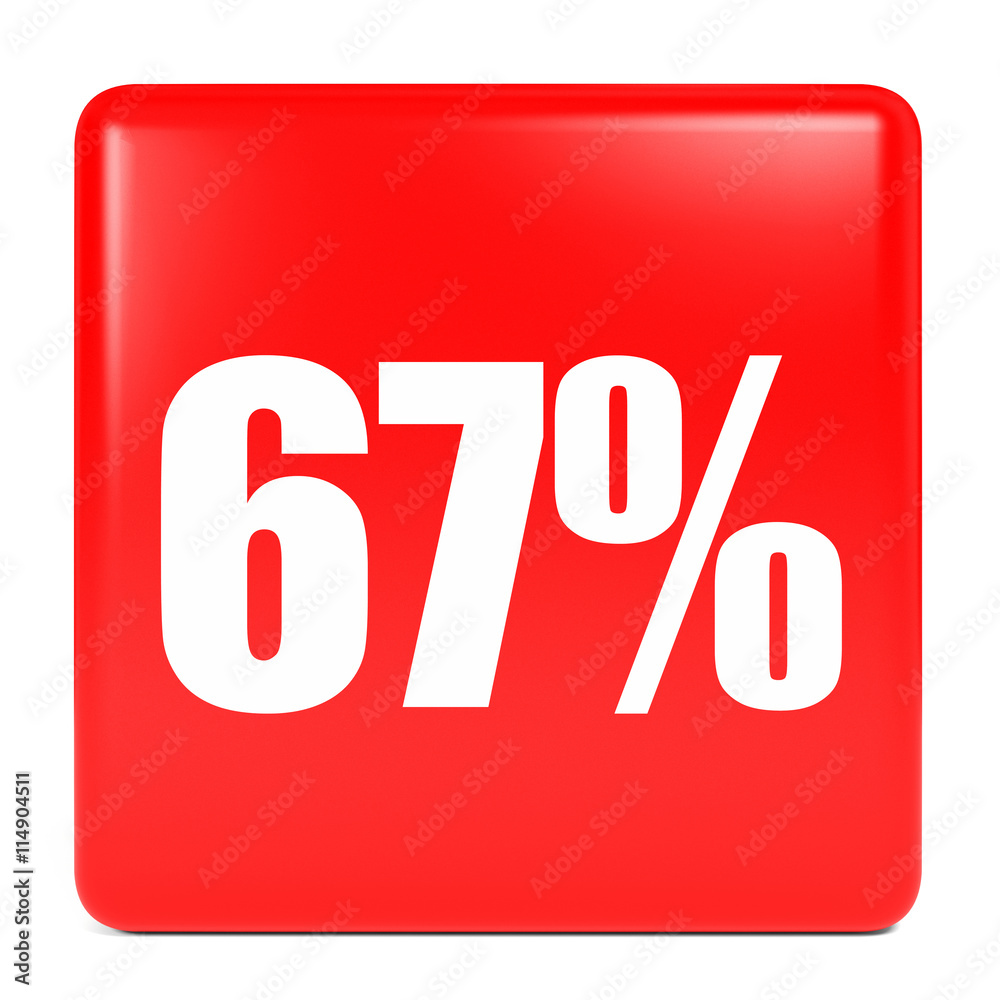 Discount 67 percent off. 3D illustration. Discount 67 percent off. 3D illustration.