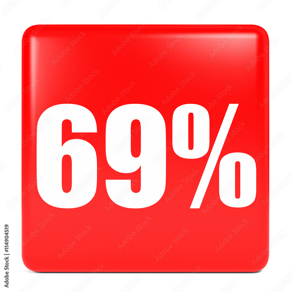 Discount 69 percent off. 3D illustration. Discount 69 percent off. 3D illustration.