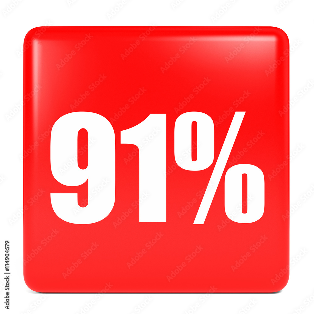 Discount 91 percent off. 3D illustration. Discount 91 percent off. 3D illustration.