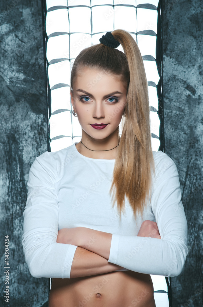 Glamour portrait of young model. Glamour portrait of young model.