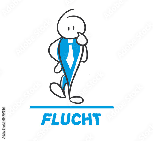 Stick Figure Series Blue / Flucht