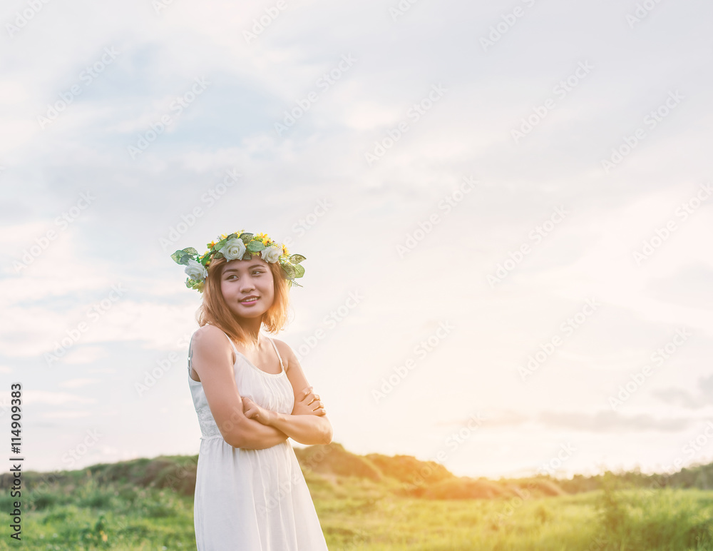 Freedom concept : Young beautiful woman enjoying with fresh air Freedom concept : Young beautiful woman enjoying with fresh air