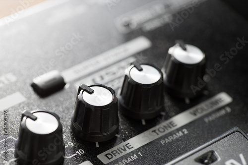Guitar effect Knob Closeup shot
