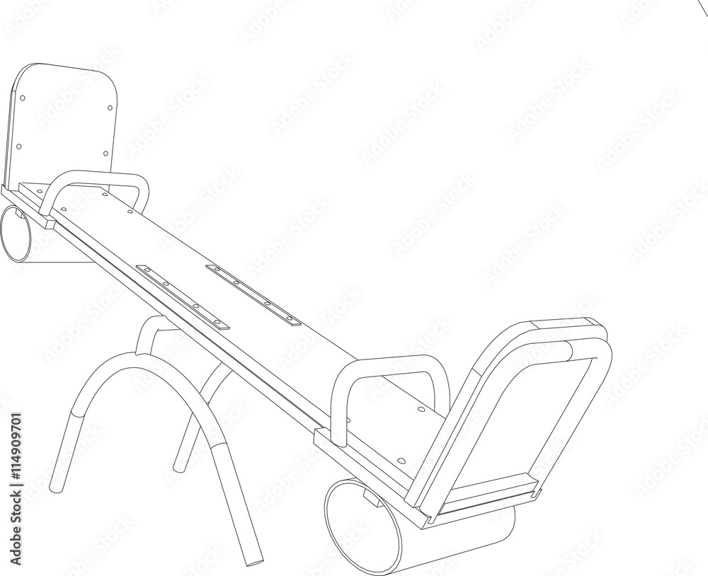 3D illustration of Swing, isolated on white background