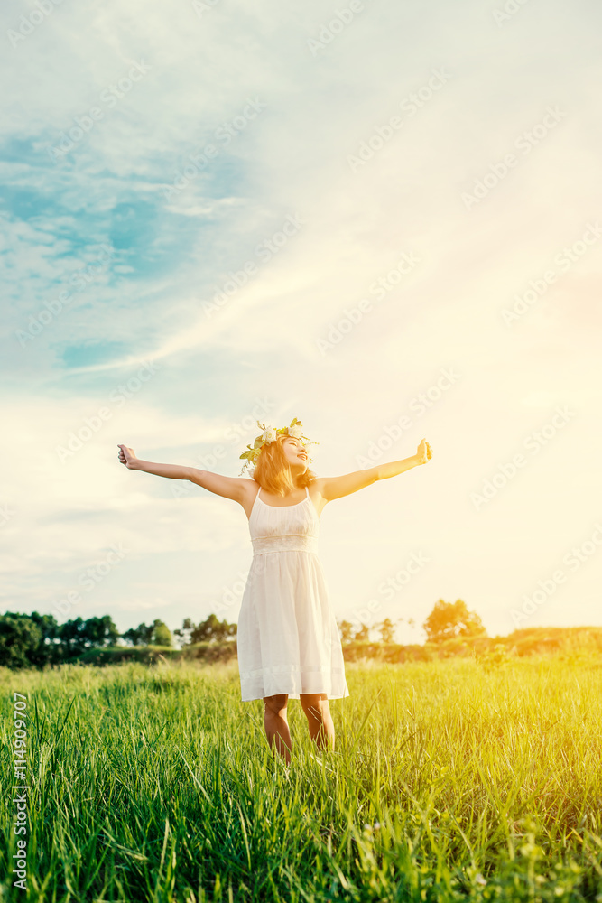 Freedom concept : Young beautiful woman enjoying with fresh air Freedom concept : Young beautiful woman enjoying with fresh air