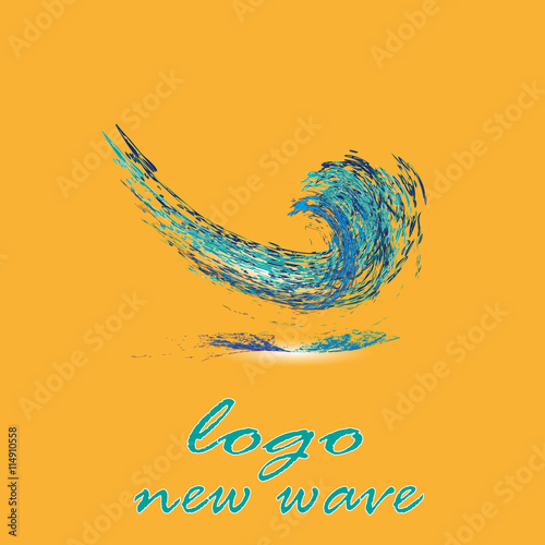 Illustration of a new wave of logo vector
Illustration Drawing on a dark yellow background logo new wave in green colors vector for decoration and design

