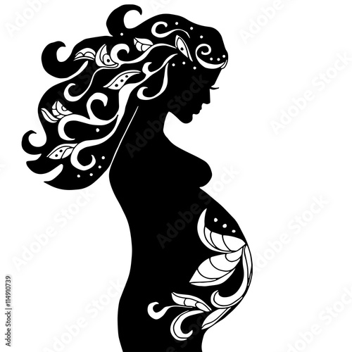 pregnant woman with vintage ornament