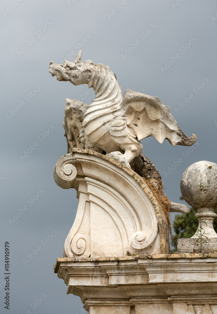 The winged dragon of Villa Borghese, Rome
