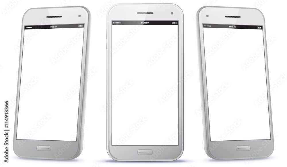 White Smart Phone Vector Illustration isolated on white.
White Smart Phone Vector Illustration isolated on white.
