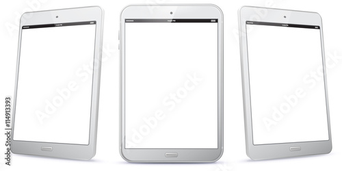 White Tablet Computer Vector Illustration. 
