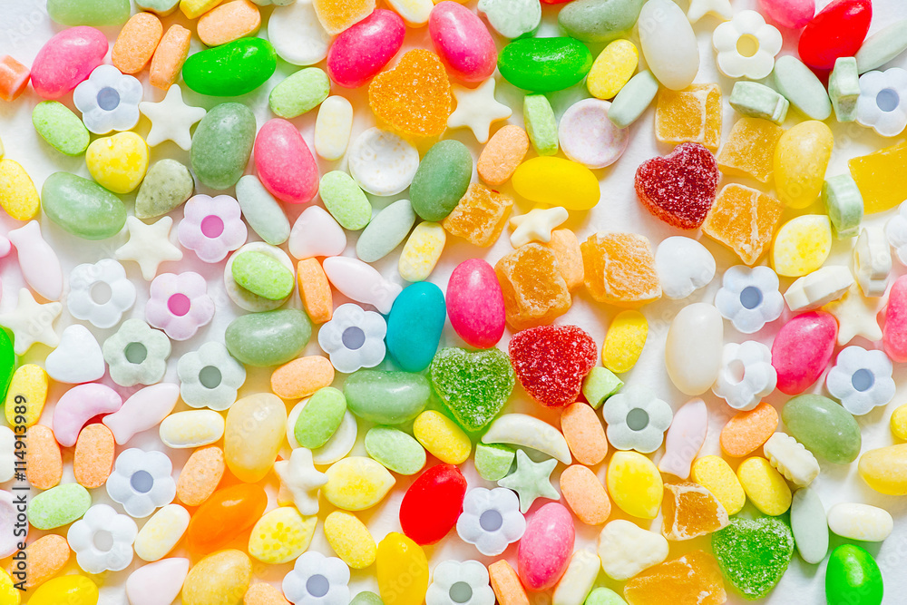 bunch of multi-colored candy bunch of multi-colored candy
