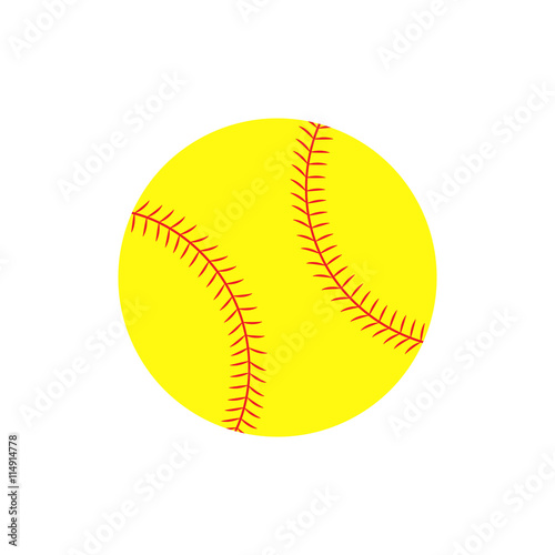 Flat icon softball ball. Vector illustration. photo