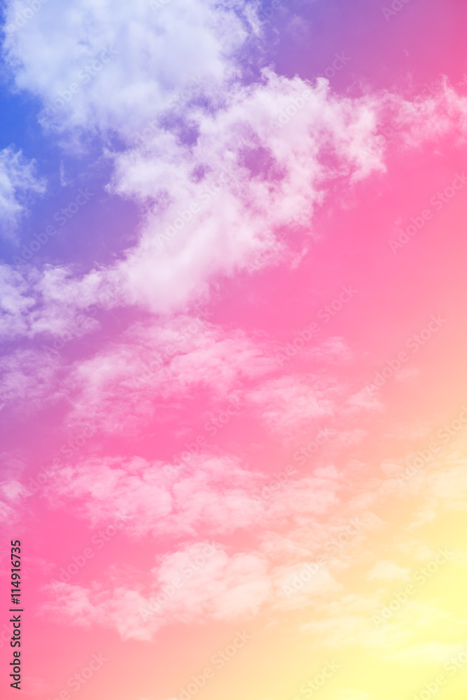 Multicolored clouds in the sky, Blue sky and clouds Multicolored clouds in the sky, Blue sky and clouds
