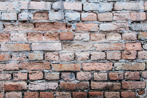 Old brick wall texture, Background of old vintage dirty brick wa