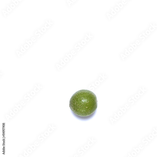 green lemon on white backgroud