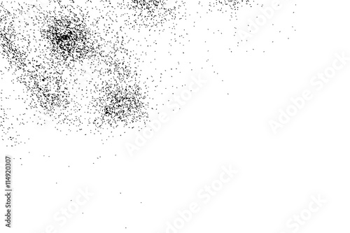 Silhouette of food flakes such as salt or almond or wheat flour spread on the flat surface or table. Top view of dust, sand blow or bread crumbs. Abstract grainy texture isolated on white background.
