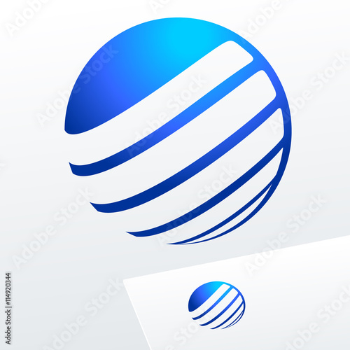 Abstract vector sign in sphere shape. Logo for Business, Technology, Corporation.
