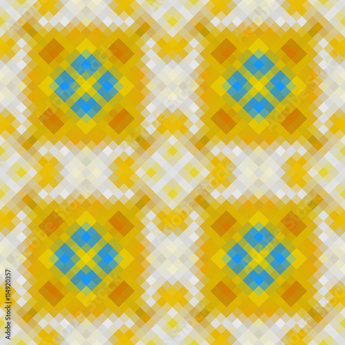 Kaleidoscopic low poly rhomb style vector mosaic background