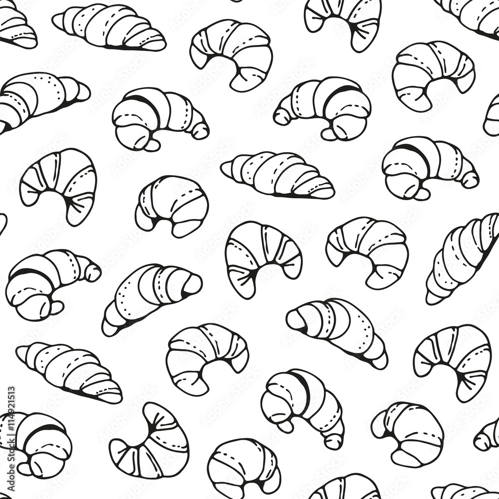 Seamless vector pattern with croissants Seamless vector pattern with croissants
