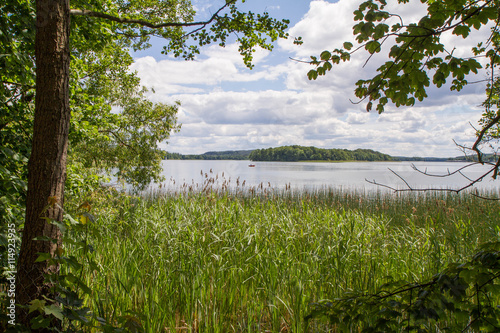 Fototapeta Naklejka Na Ścianę i Meble -  Lake Czos in the city of Mragowo, Mazury region, Poland