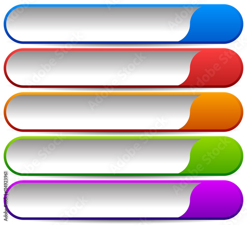 5 colorful button, banner backgrounds - Set of rectangular butto