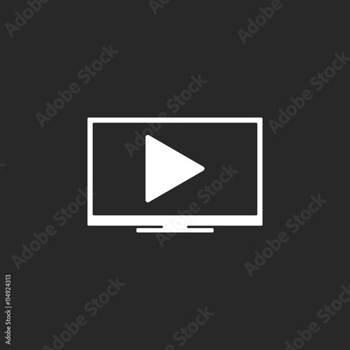 Tv play simple icon on background