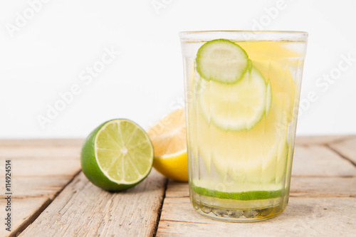 Lemonade with lemon and lime