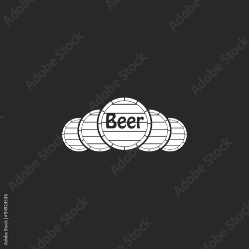 Wooden beer barrels simple icon on background