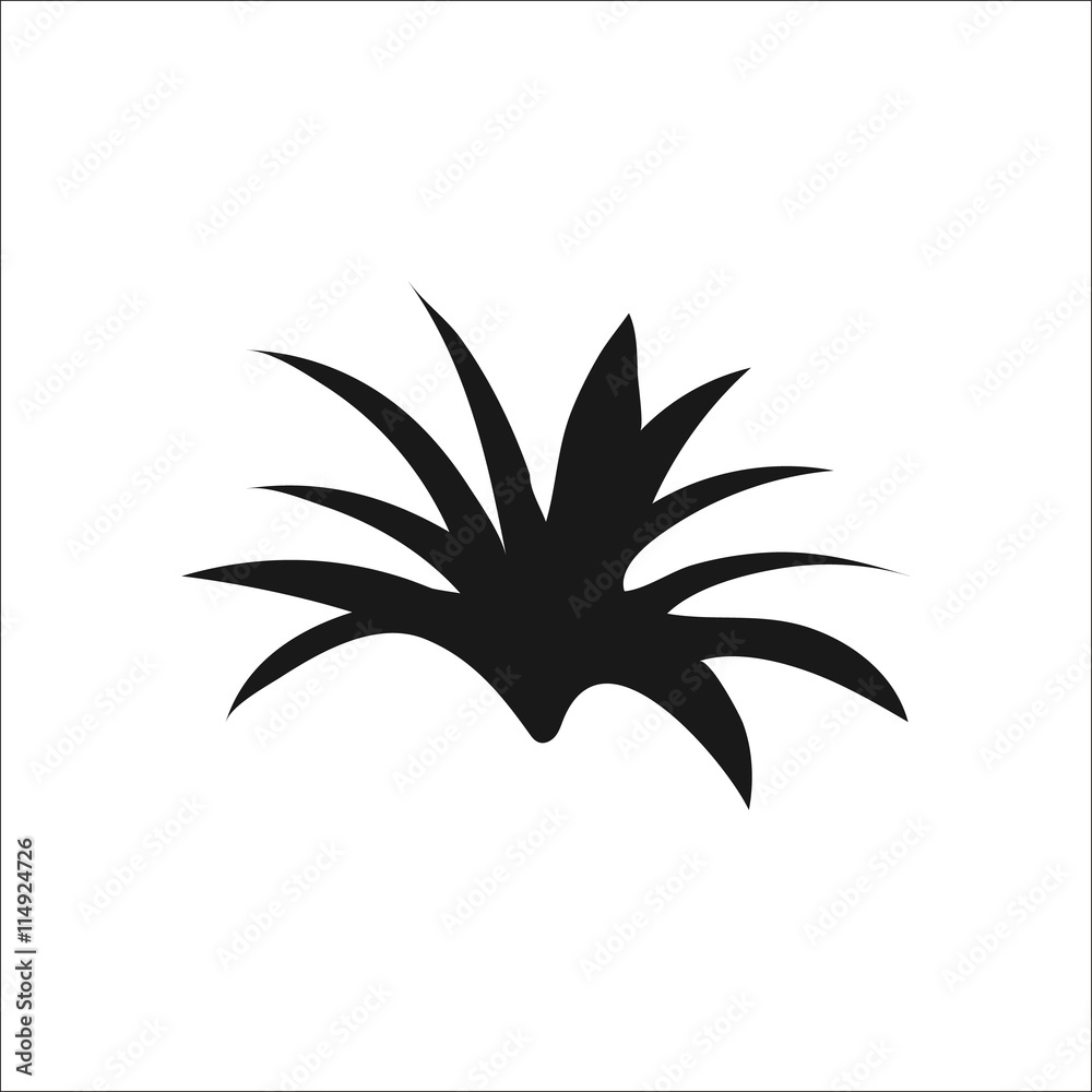 African jungle grass bush simple icon on background