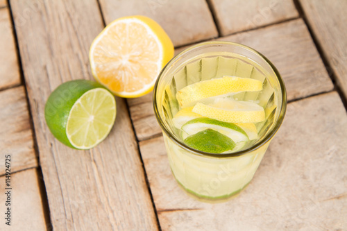 Lemonade with lemon and lime © teine