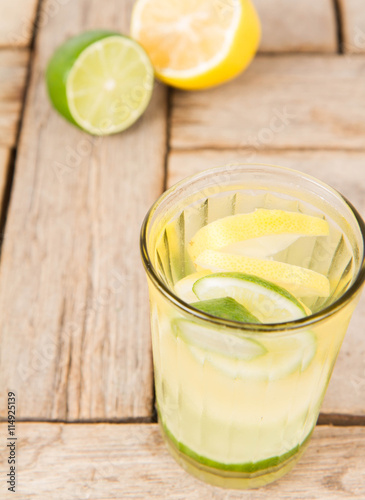 Lemonade with lemon and lime