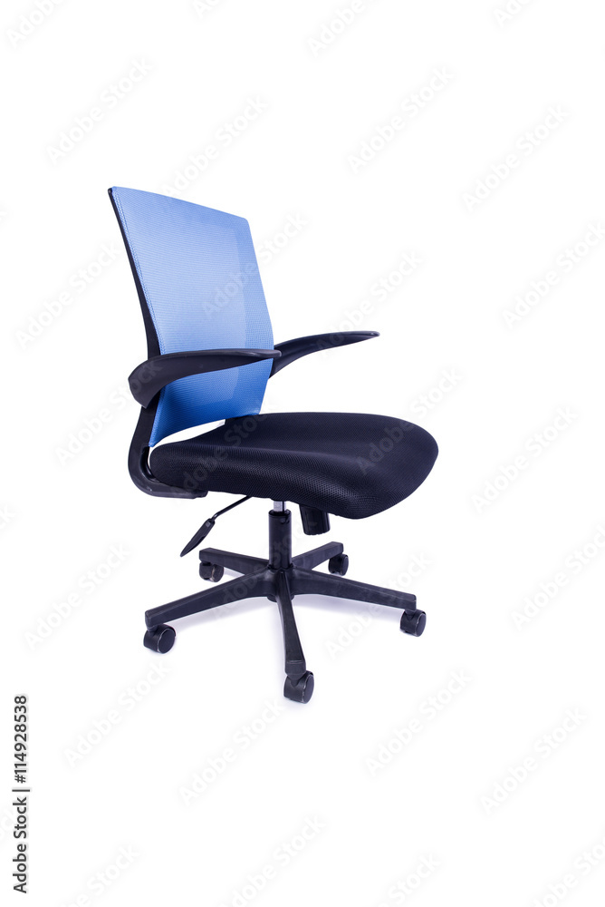 Blue office chair isolated on the white background Blue office chair isolated on the white background