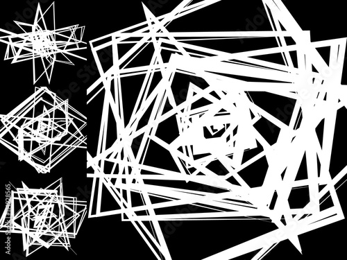 Abstract patterns with random, chaotic edgy shapes, irregular, d
