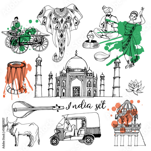 India hand drawing