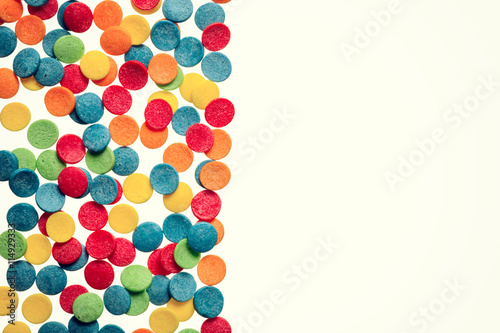 Background of different color eatable sugar pearls