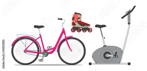 bike, roller skates, bicycle